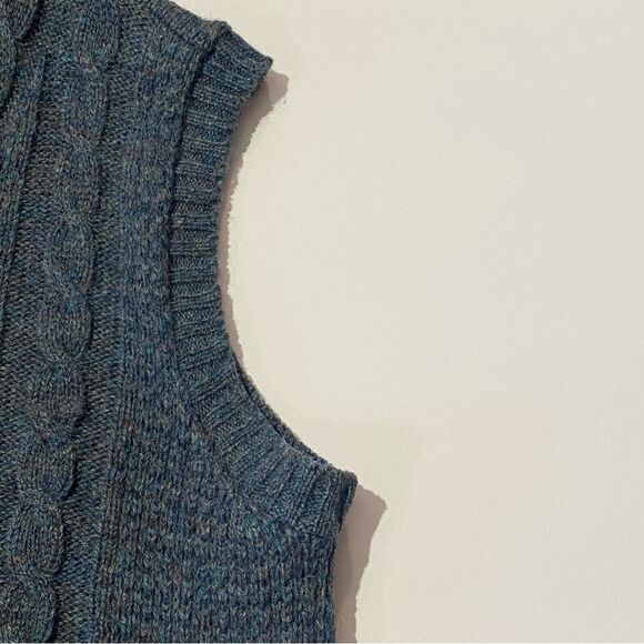 Vintage Hunt Club 100% Wool Twisted Knit Sweater Vest Blue Men's Size L-42/44 - Picture 5 of 11